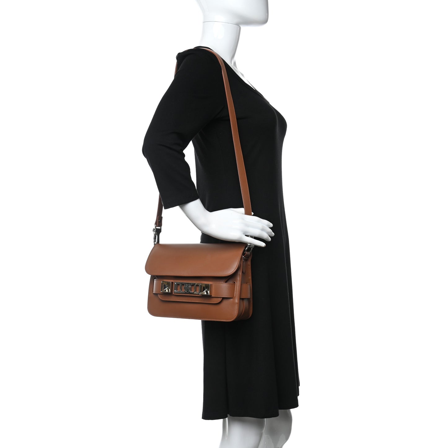 Smooth Calfskin Mini PS11 Classic Shoulder Bag Caramel