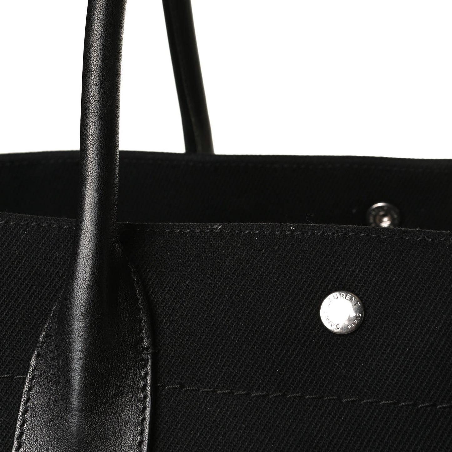 Linen Calfskin Rive Gauche Tote Black