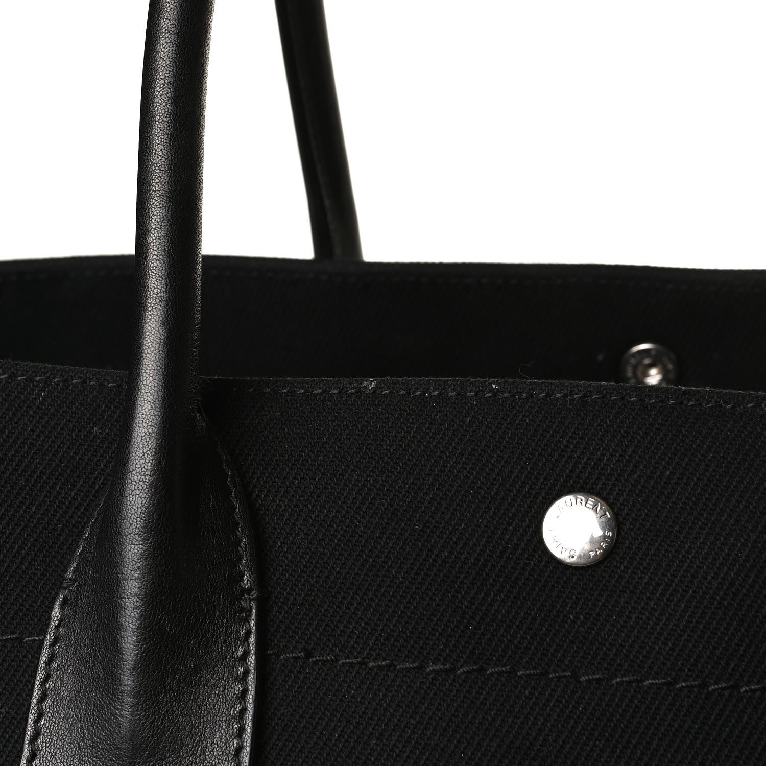 Saint Laurent Linen Calfskin Rive Gauche Tote Black 11 of 18