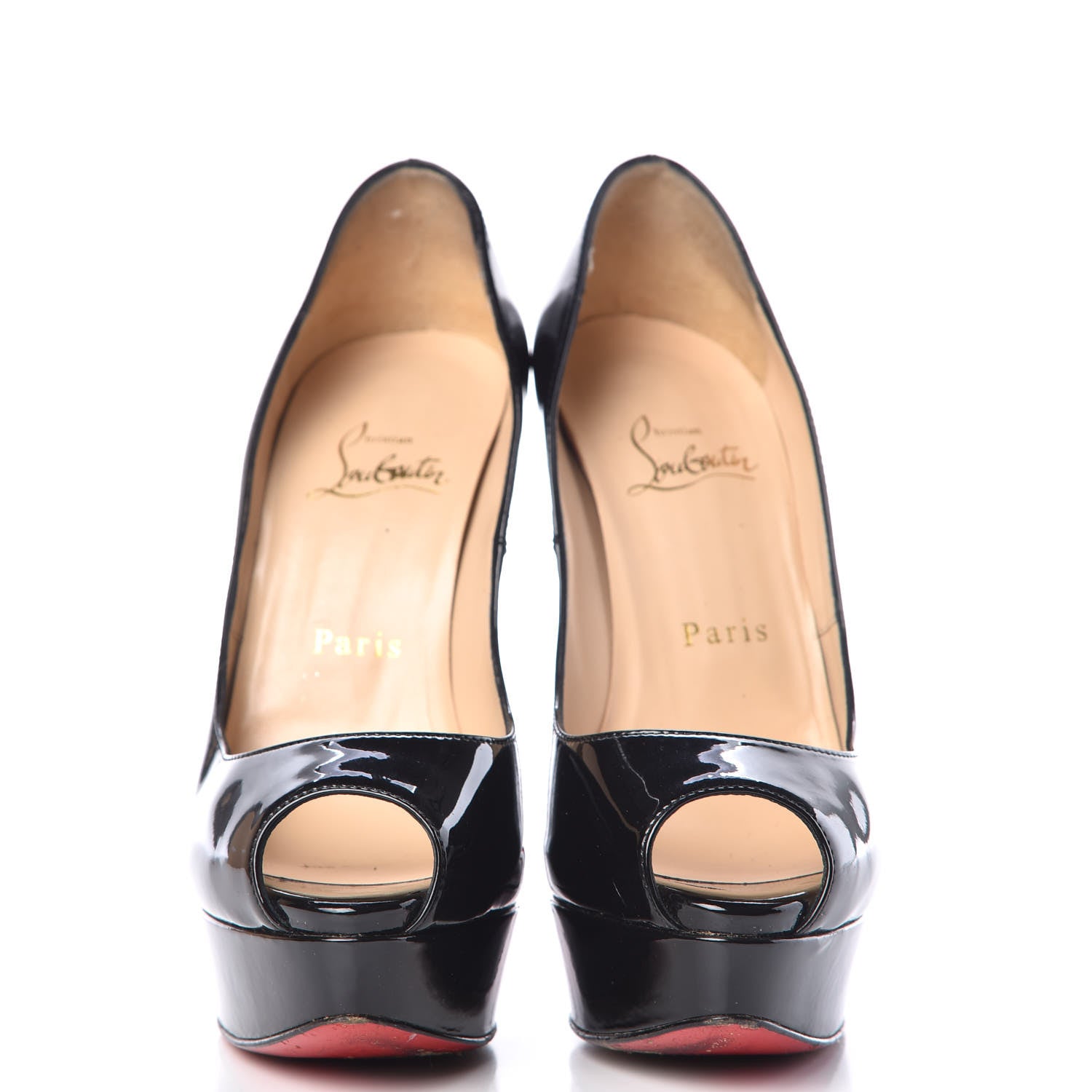 Christian Louboutin Patent Lady Peep 150 Pumps 36.5 Black 2 of 11