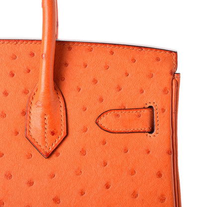 Hermes Ostrich Birkin 30 Orange 12 of 33