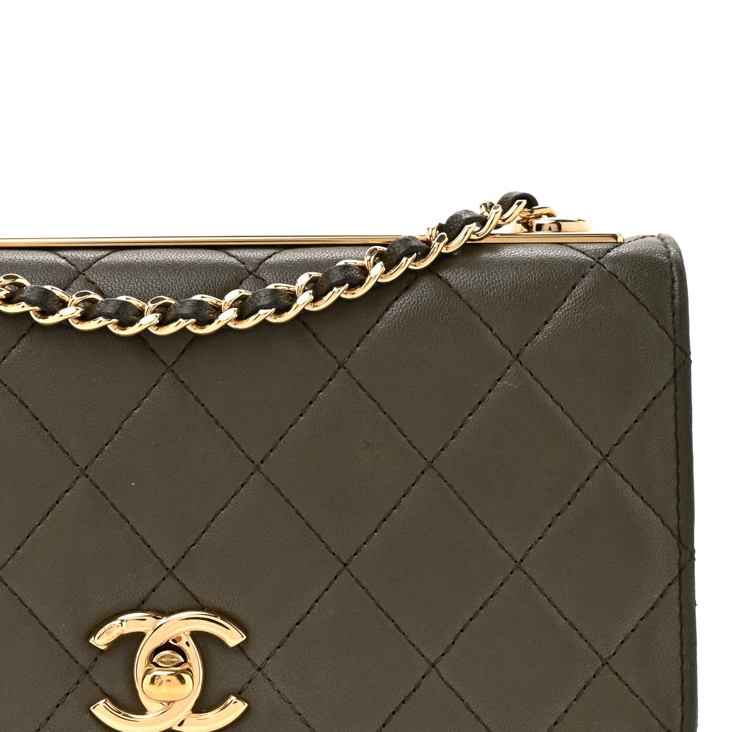 Chanel Lambskin Quilted Trendy CC Wallet On Chain WOC Green 9 of 17