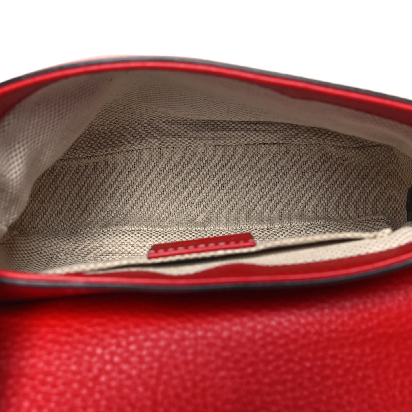 Pebbled Calfskin Small Soho Flap Crossbody Red