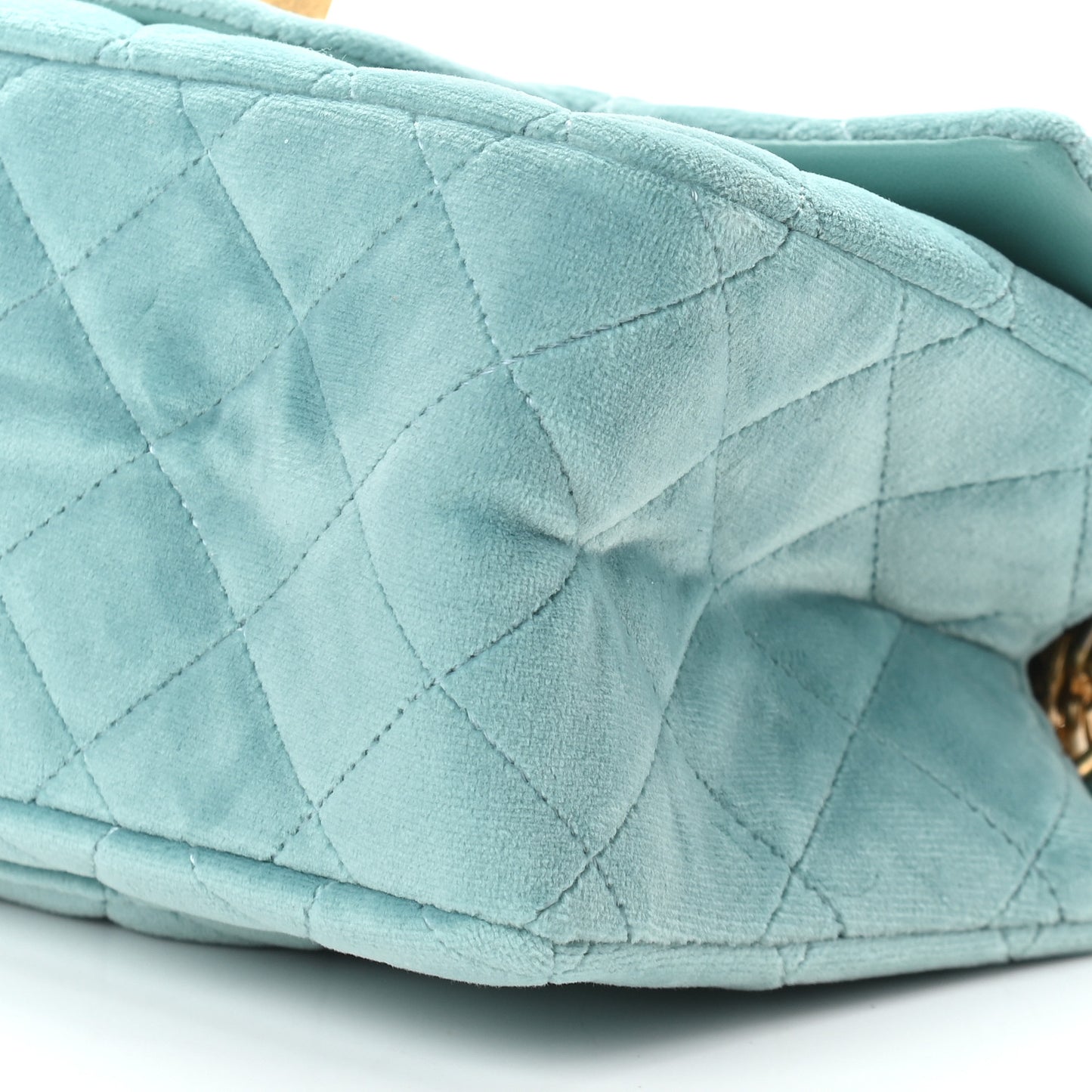 Velvet Quilted Mini 2.55 Reissue Flap Light Blue