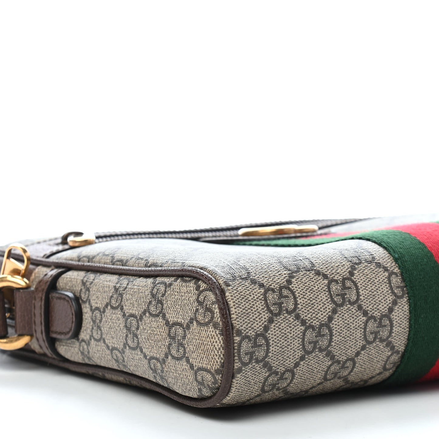 GG Supreme Monogram Web Small Ophidia Messenger Bag Brown