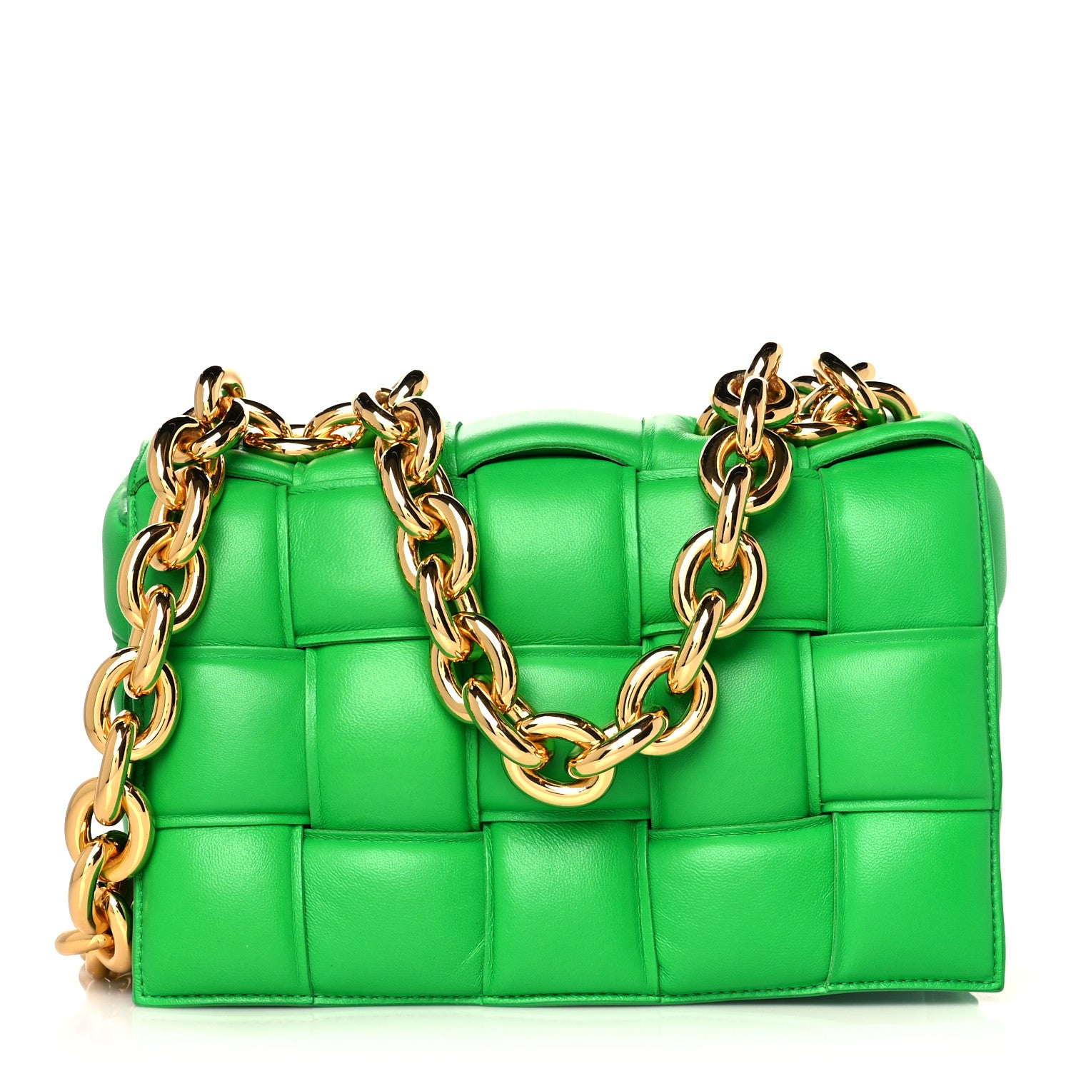 Bottega Veneta Lambskin Maxi Intreccio Padded Chain Cassette Crossbody Bag Parakeet 1 of 8