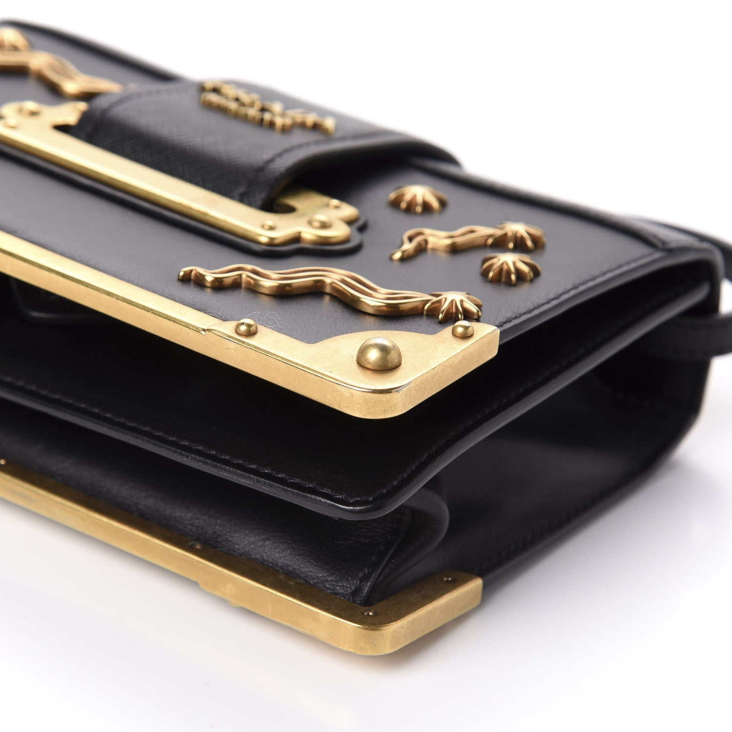 Prada City Calf Saffiano Cahier Astrology Bag Black 7 of 10