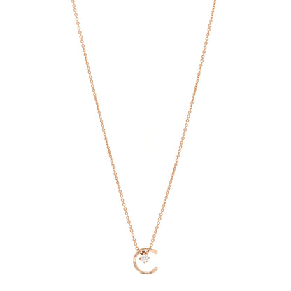 Chanel 18K Beige Gold Diamond Coco Crush C Necklace 1 of 4