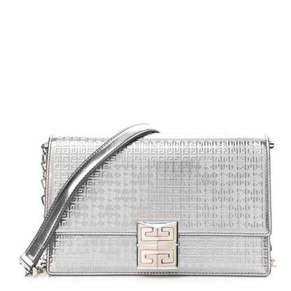 Givenchy Metallic Calfskin 4G Embossed Small 4G Crossbody Silver 1 of 9