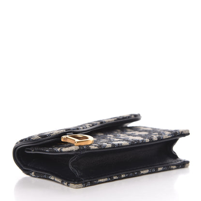 Christian Dior Oblique Saddle Card Holder Blue 4 of 8