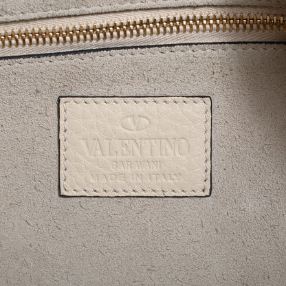 Valentino Garavani Grained Calfskin C-Rockee Fringe Hobo Light Ivory 6 of 9