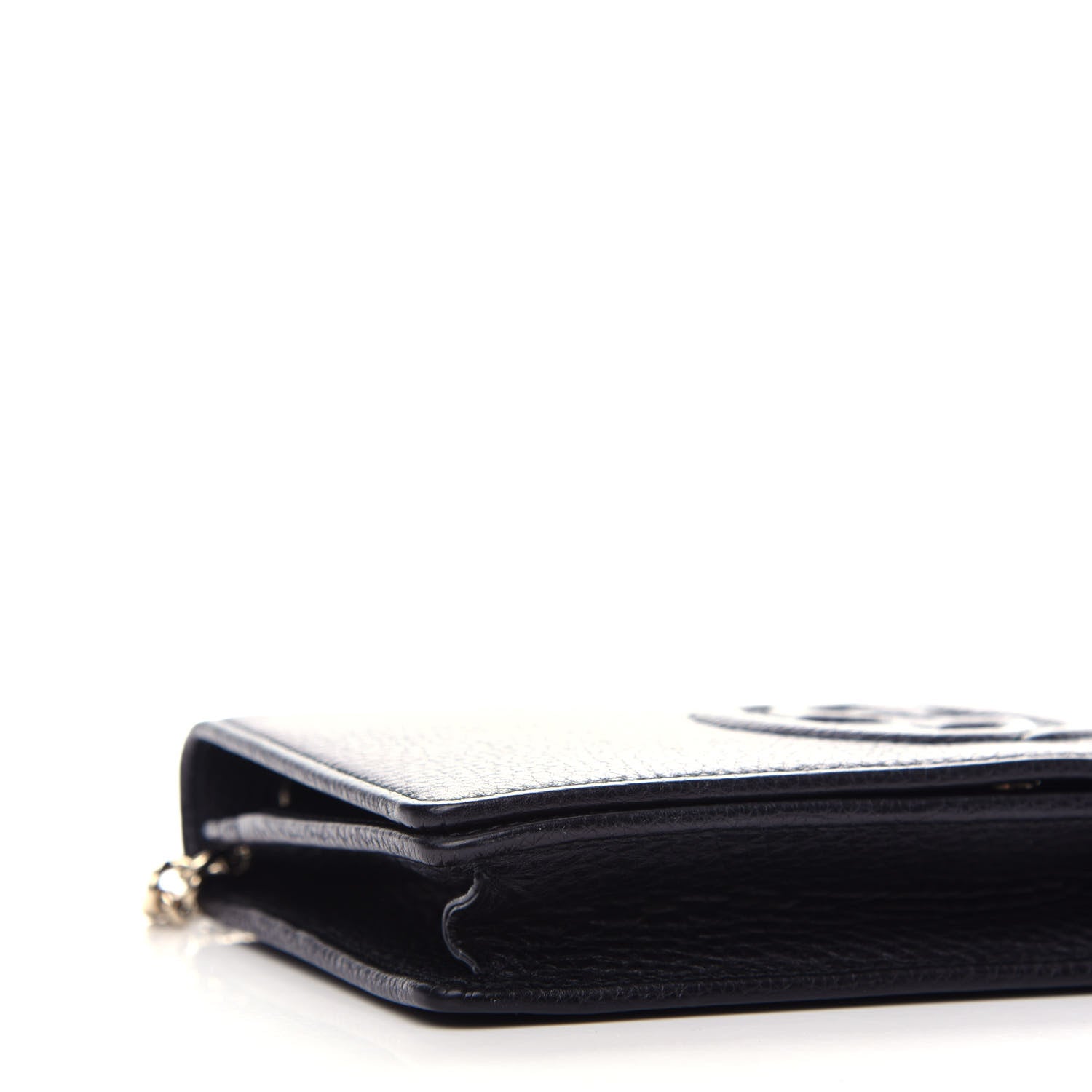 Gucci Pebbled Calfskin Soho Wallet on Chain Black 7 of 9