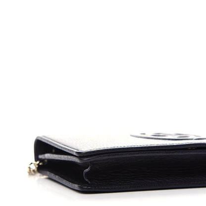 Gucci Pebbled Calfskin Soho Wallet on Chain Black 7 of 9