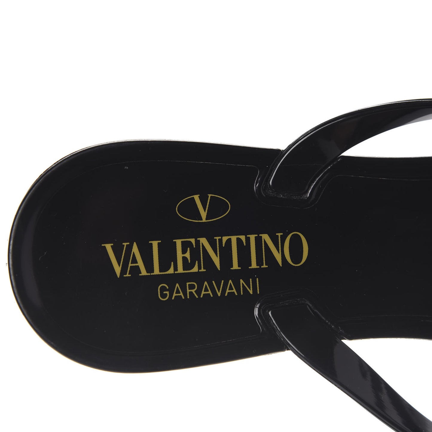 PVC Jelly Rockstud Bow Thong Sandals 37 Black