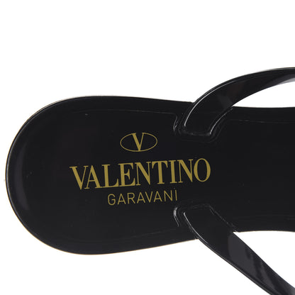 Valentino Garavani PVC Jelly Rockstud Bow Thong Sandals 37 Black 7 of 7