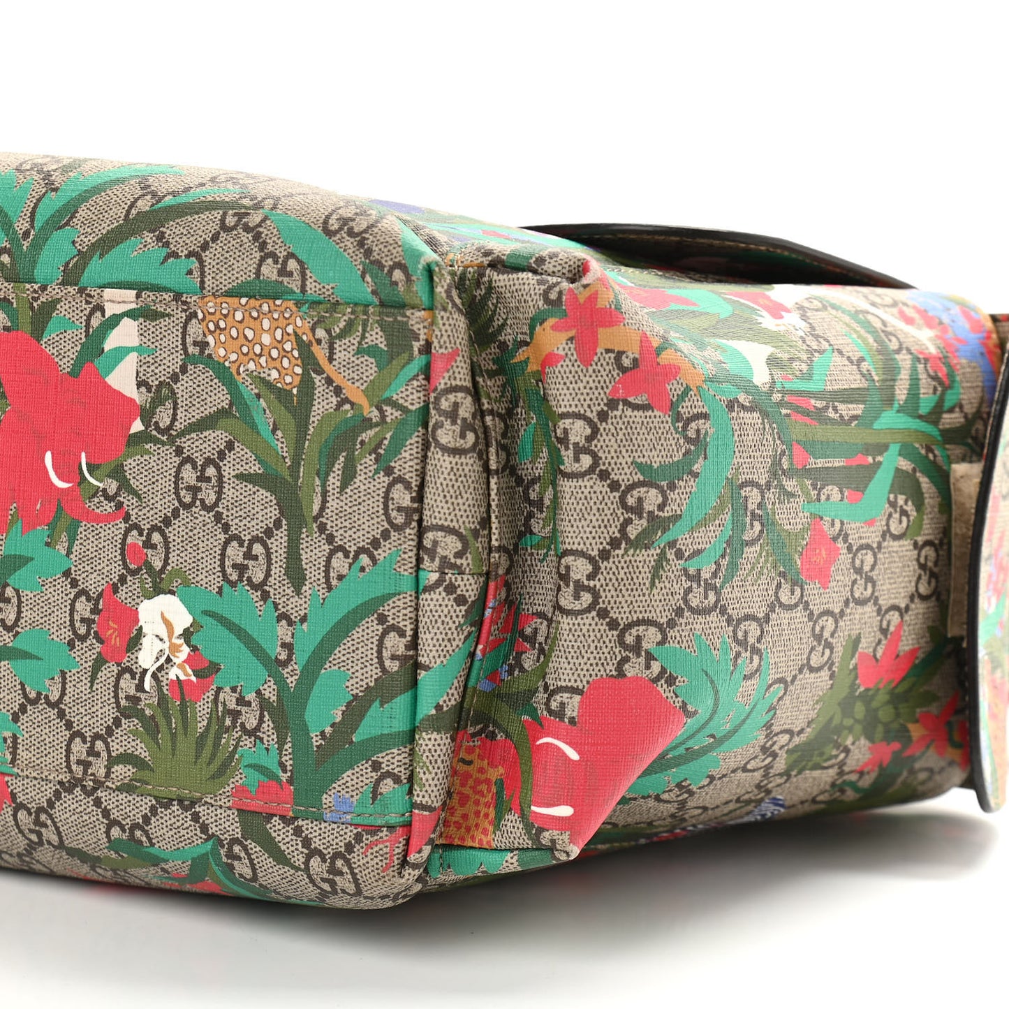 GG Supreme Monogram Jungle Diaper Bag Green