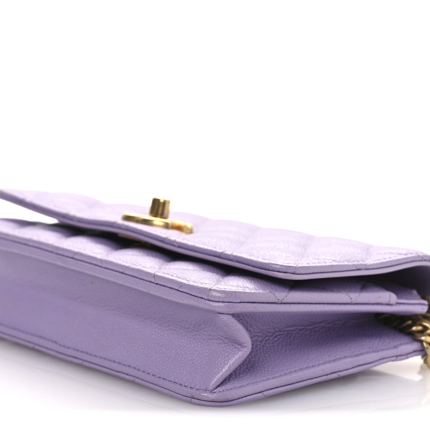 Caviar Quilted Sweetheart Wallet On Chain WOC Light Purple