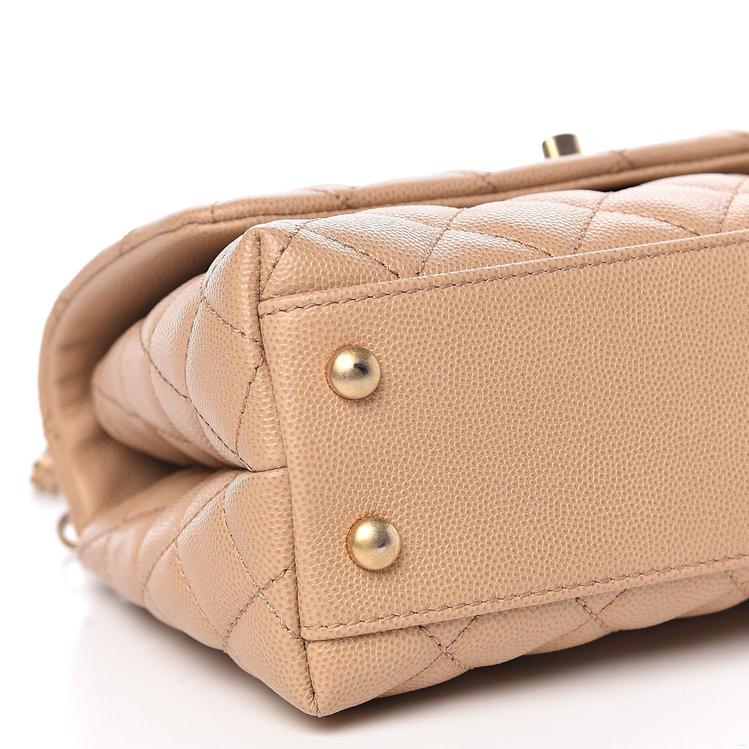 Chanel Caviar Quilted Mini Coco Handle Flap Beige 9 of 11