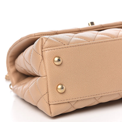 Chanel Caviar Quilted Mini Coco Handle Flap Beige 9 of 11