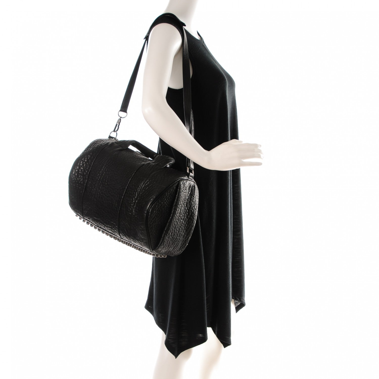 Alexander Wang Pebbled Lambskin Rocco Black Nickel Hardware 2 of 7