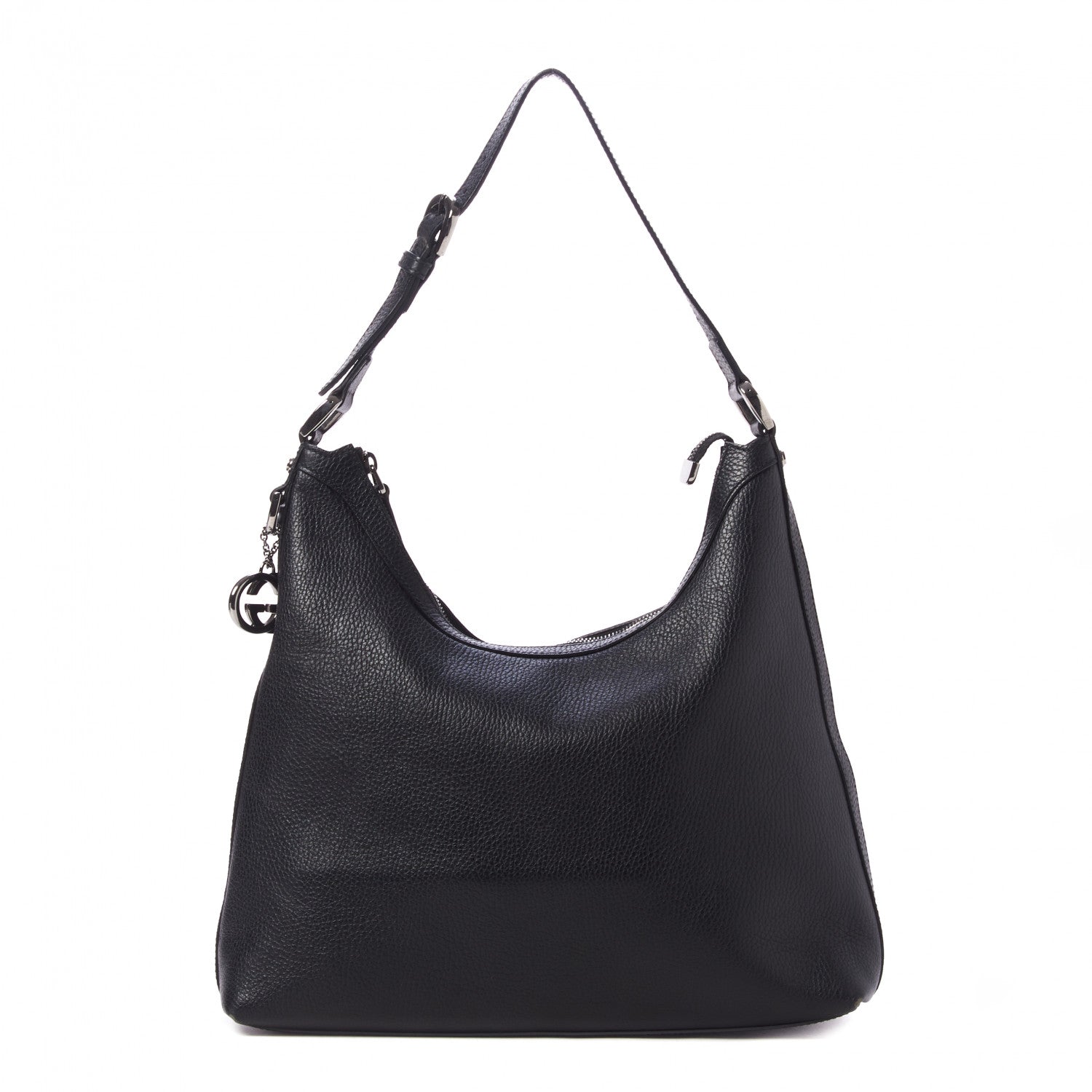 Gucci Dollar Calfskin GG Charm Hobo Black 1 of 8