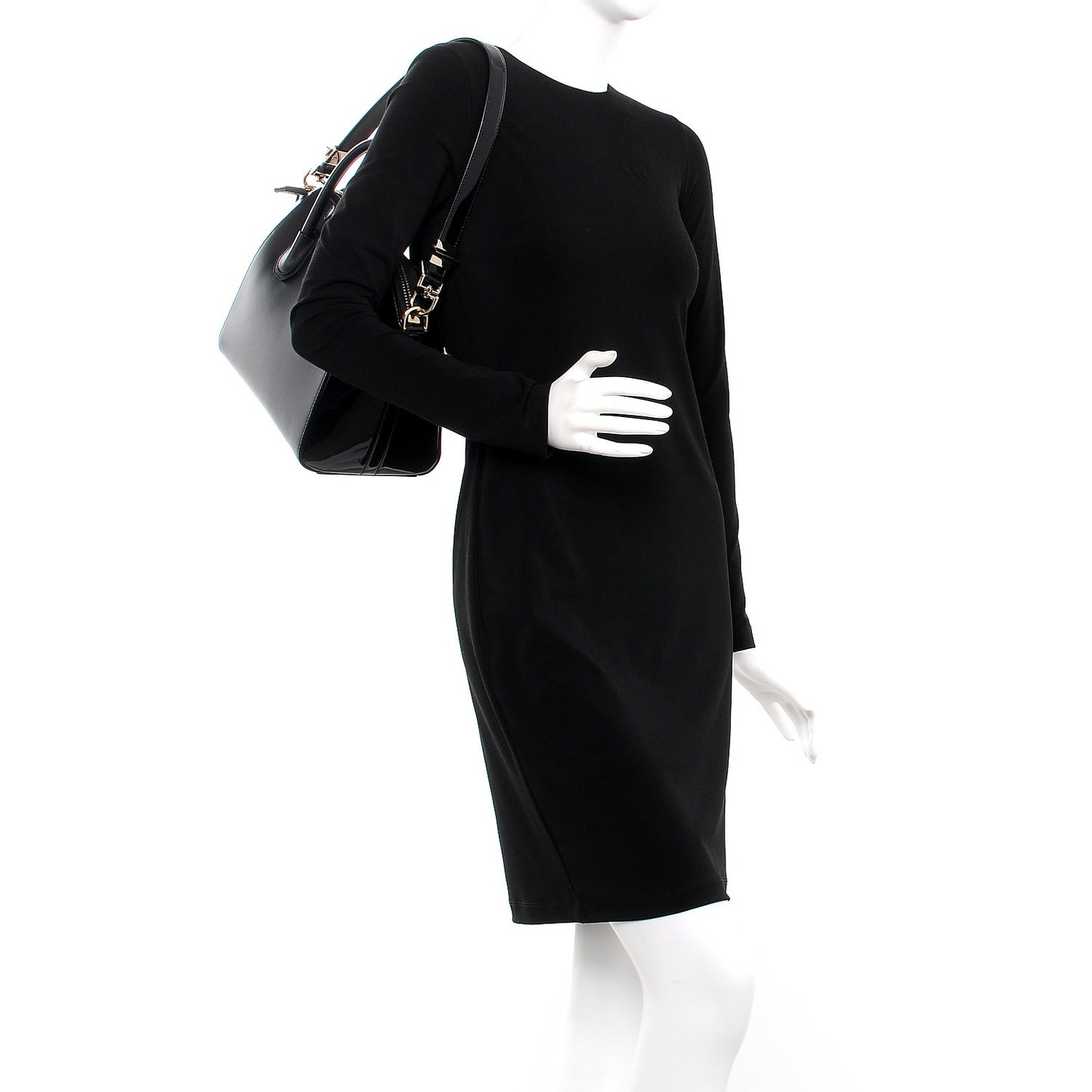 Calfskin Patent Small Antigona Black