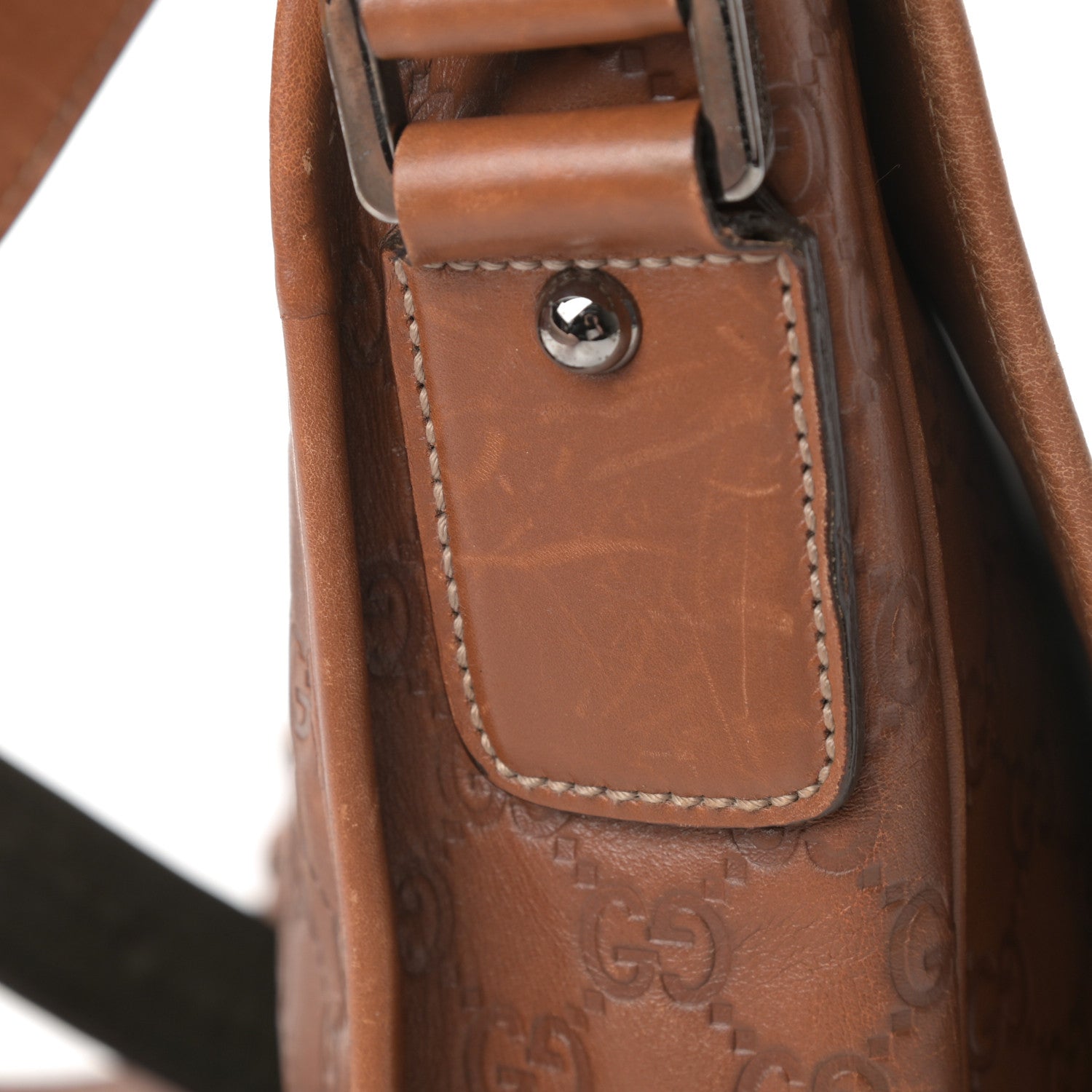Gucci Guccissima Flap Messenger Bag Light Brown 13 of 16