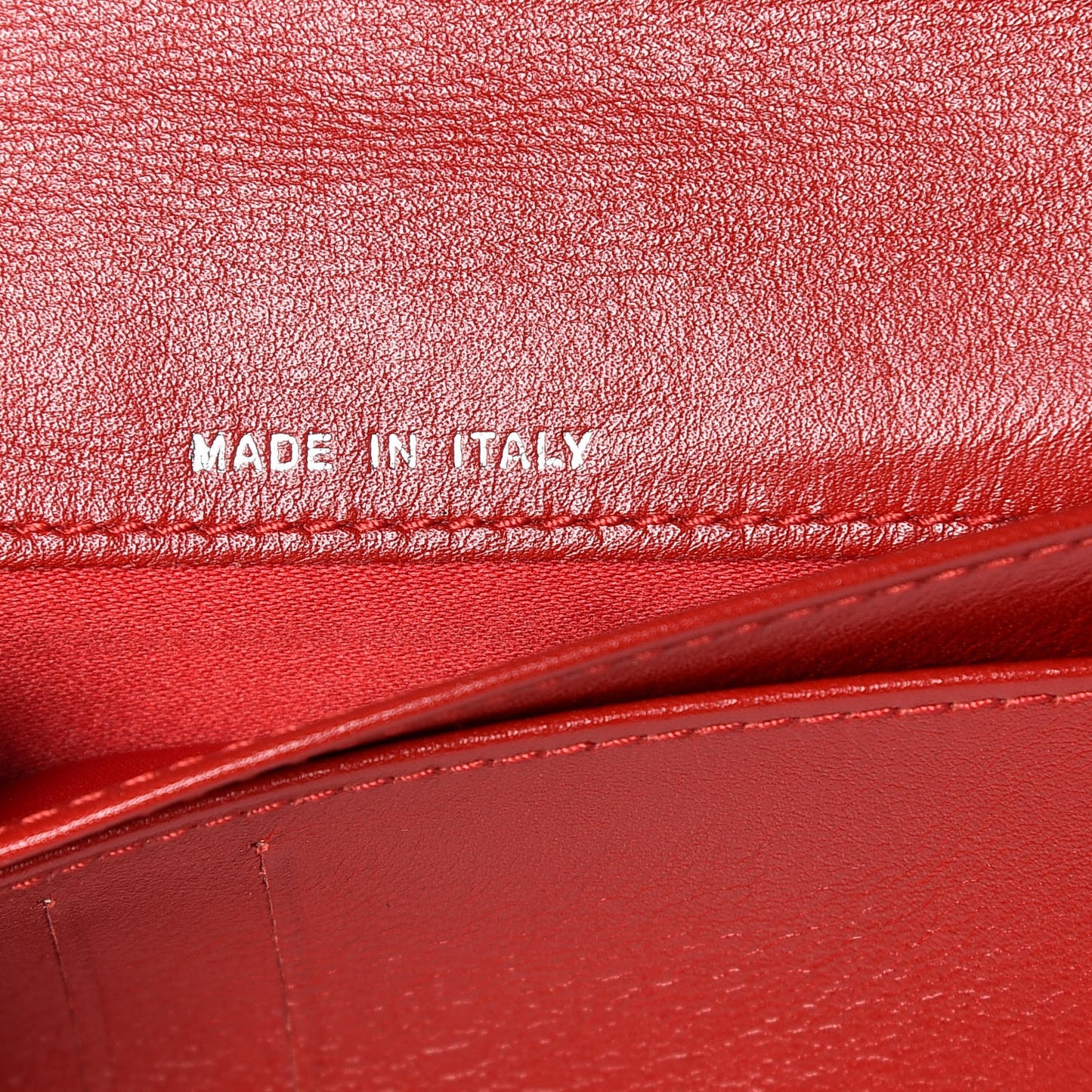 Patent Camellia Embossed Zipped Pocket Wallet Dark Red