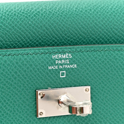 Hermes Epsom Shiny Alligator Kelly Medium Wallet Vert Jade 6 of 10