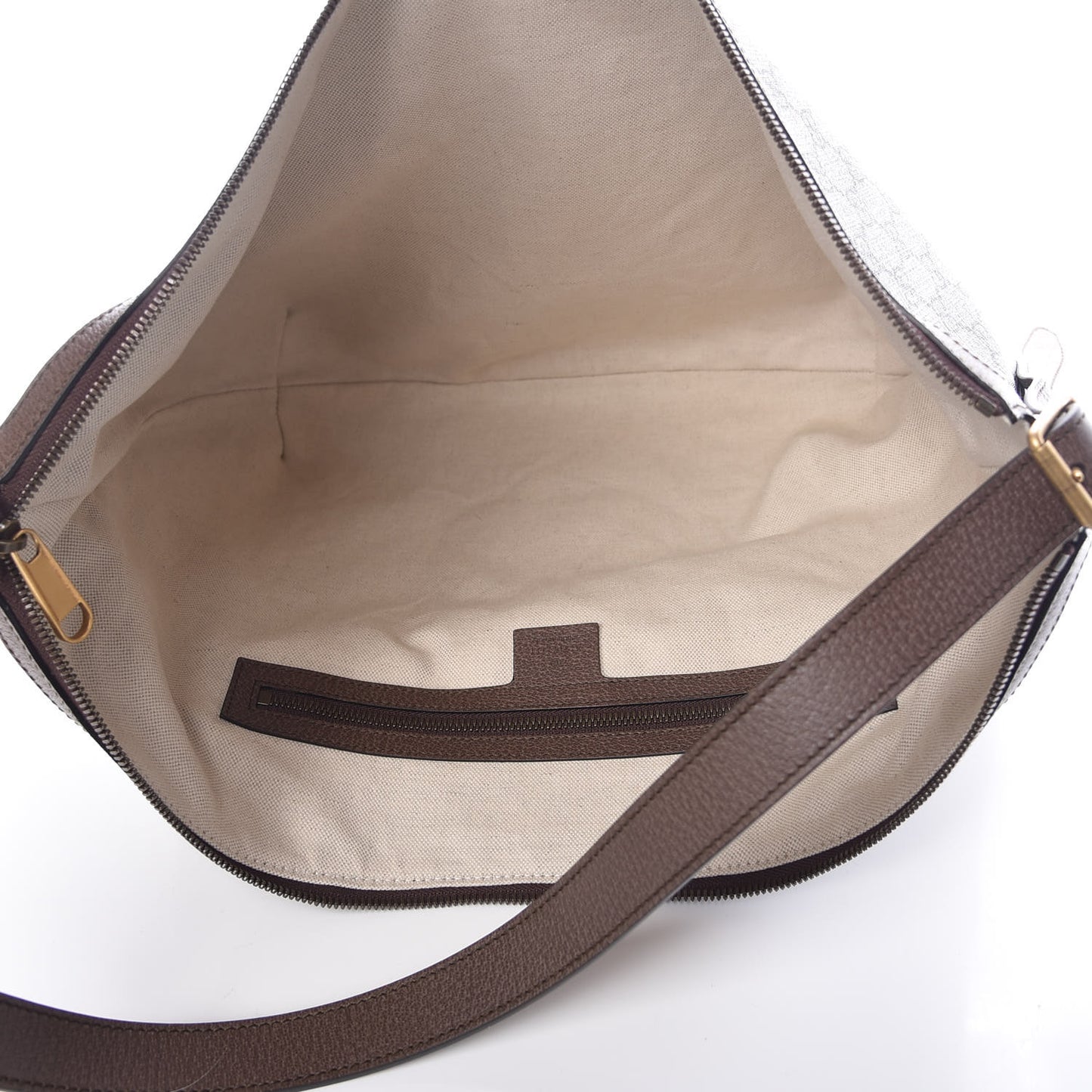 GG Supreme Monogram Web Ophidia Half Moon Hobo Brown