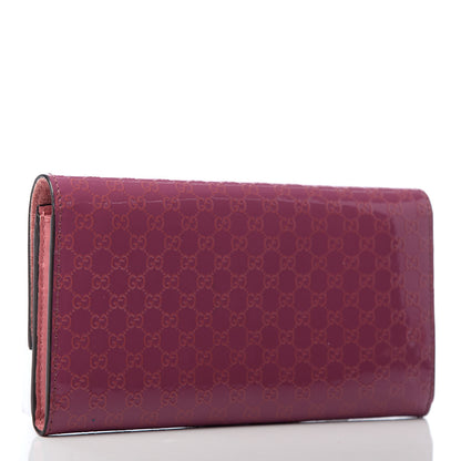 Gucci Patent Microguccisima Lovely Heart Continental Wallet Peonia Flower 3 of 8