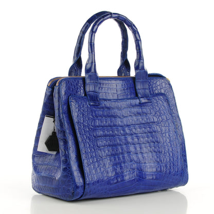 Nancy Gonzalez Crocodile Medium Zip Tote Cobalt 4 of 16