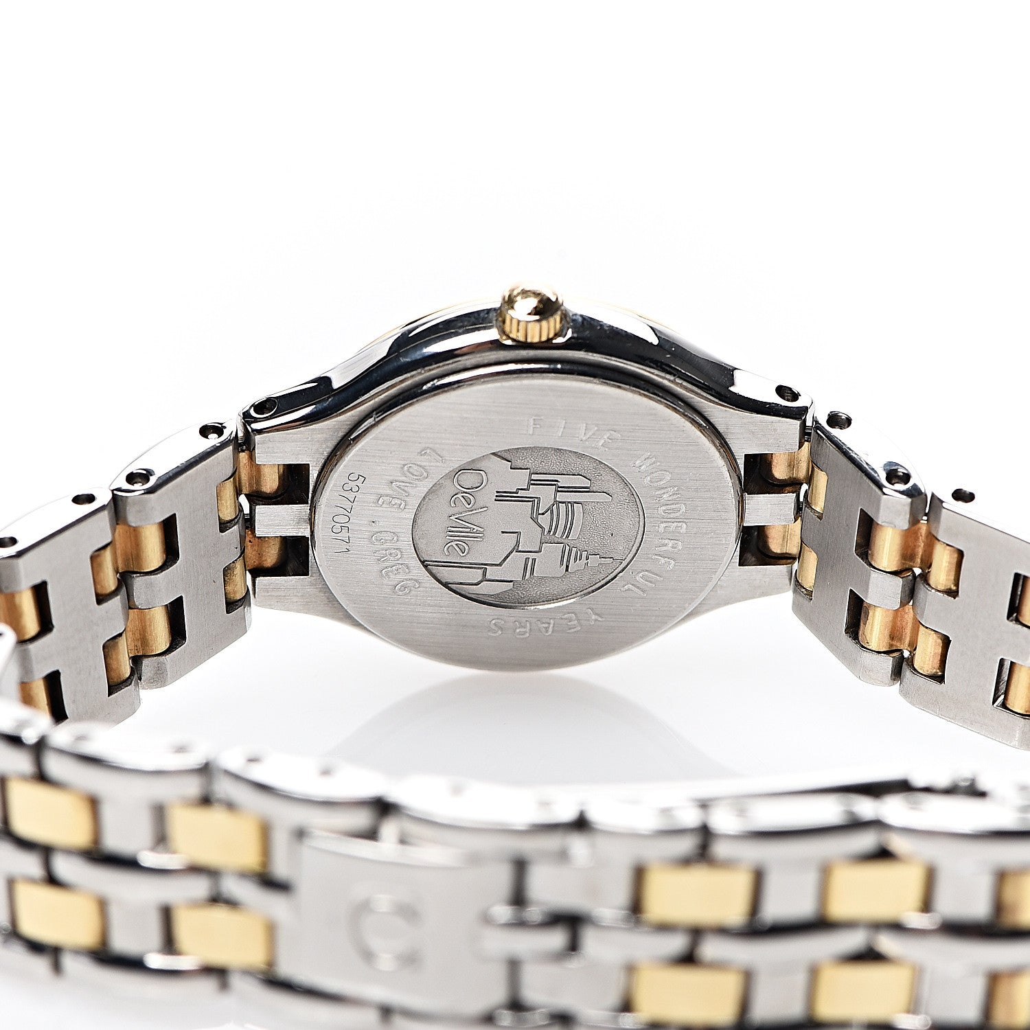 Omega Stainless Steel 18K Yellow Gold 23mm De Ville Quartz Watch White 396.1016 4 of 6