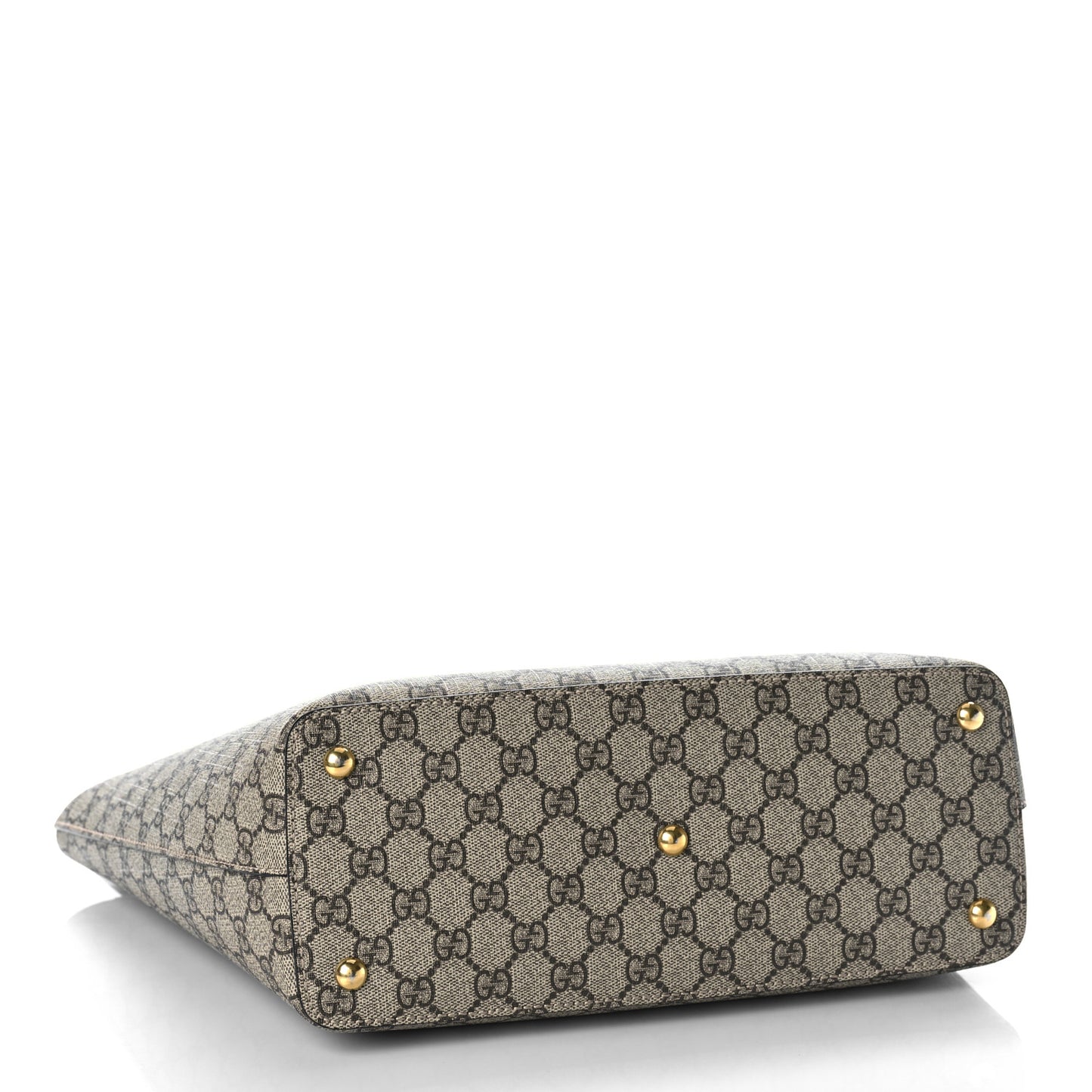 GG Supreme Monogram Medium Zippered Bucket Tote Beige Tuscany