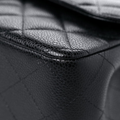 Chanel Caviar Quilted Jumbo Double Flap Black 9 of 12