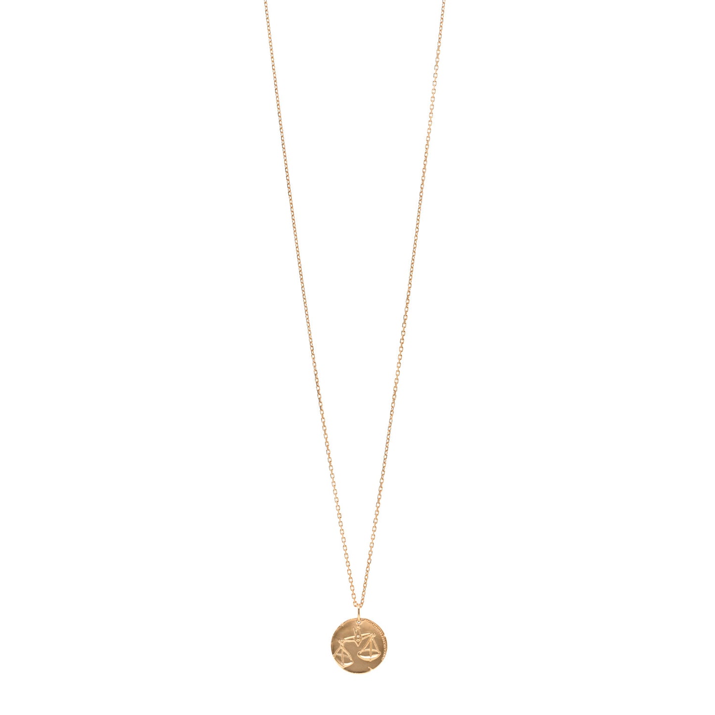 18K Yellow Gold Zodiac Libra Pendant Necklace