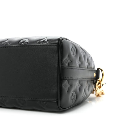 Louis Vuitton Lambskin Embossed Monogram Speedy 22 Bandouliere Black 9 of 10