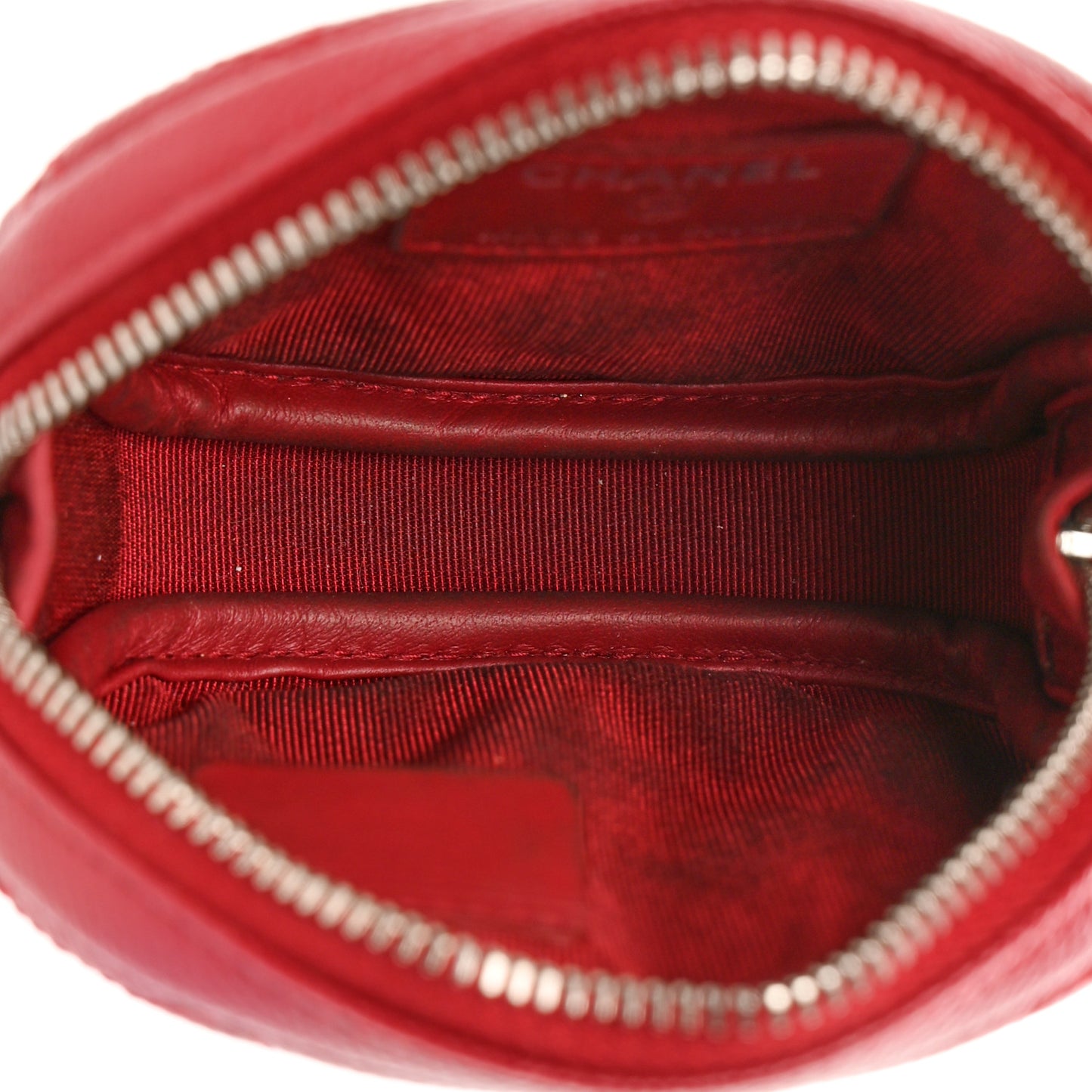 Caviar Quilted Zip Around Classic Coin Purse Red