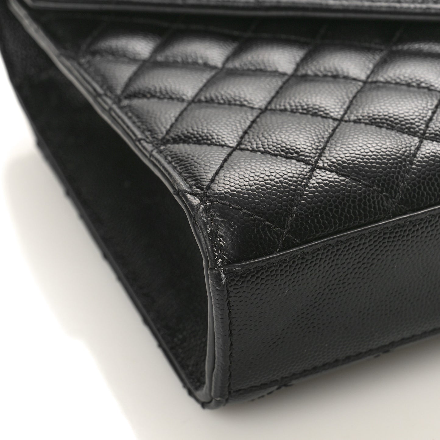 Grain De Poudre Textured Mixed Matelasse Triquilt Medium Monogram Satchel Black