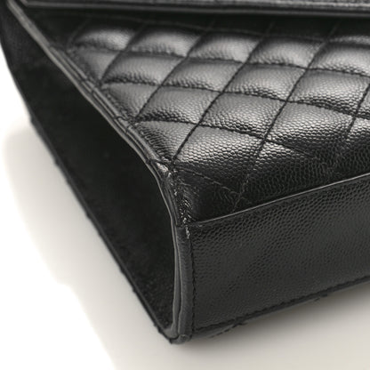 Saint Laurent Grain De Poudre Textured Mixed Matelasse Triquilt Medium Monogram Satchel Black 7 of 10