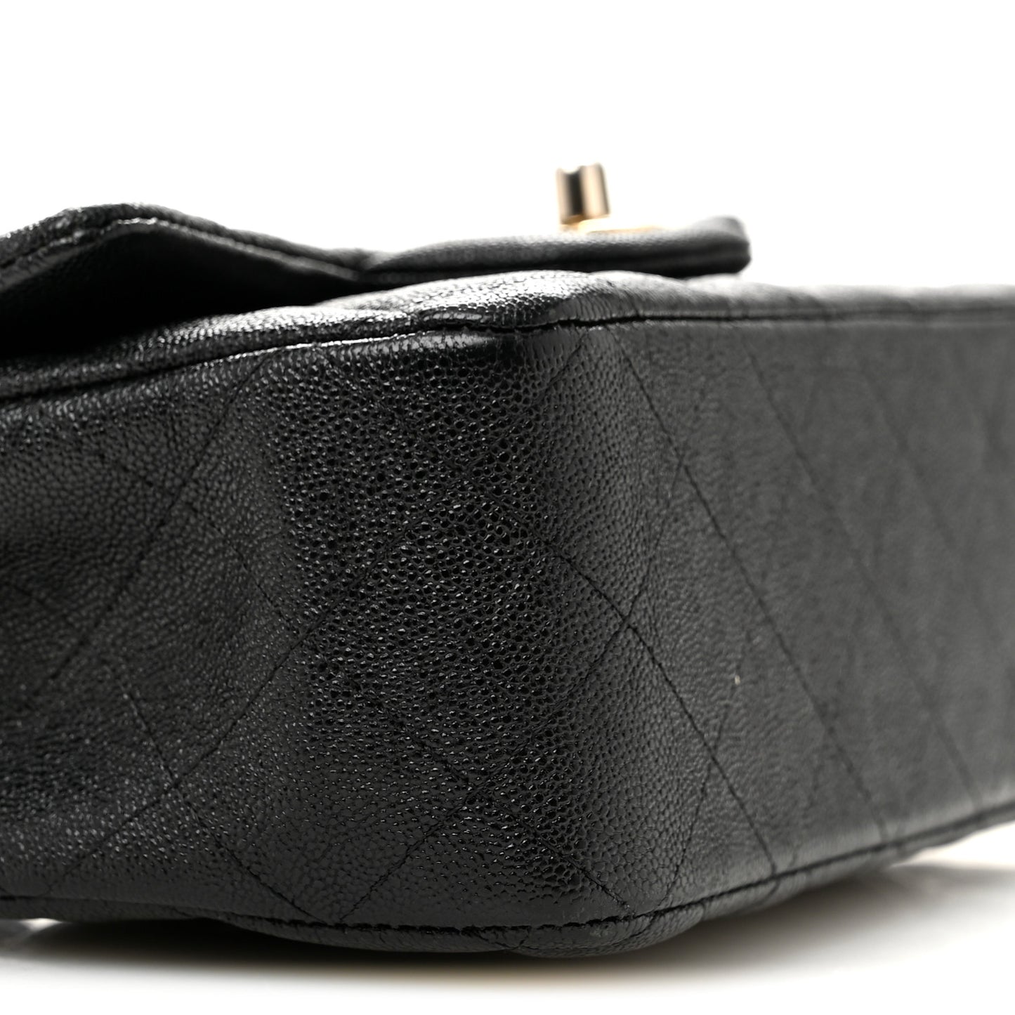 Caviar Quilted Mini Top Handle Rectangular Flap Black