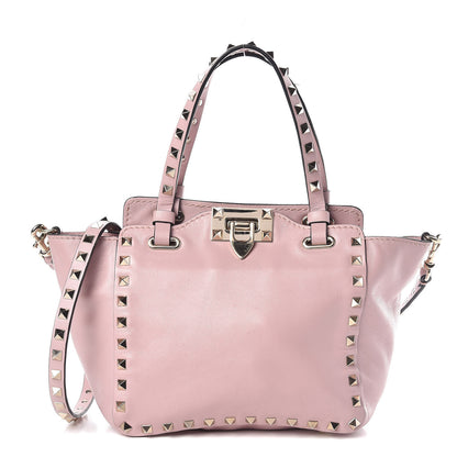 Valentino Garavani Vitello Mini Rockstud Tote Water Rose 1 of 9