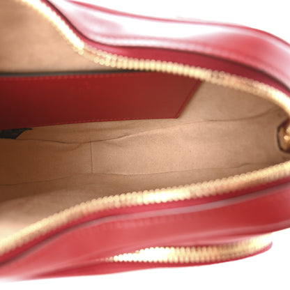 Gucci Calfskin Matelasse Diagonal Mini Interlocking G Heart Shoulder Bag Hibiscus Red 5 of 11
