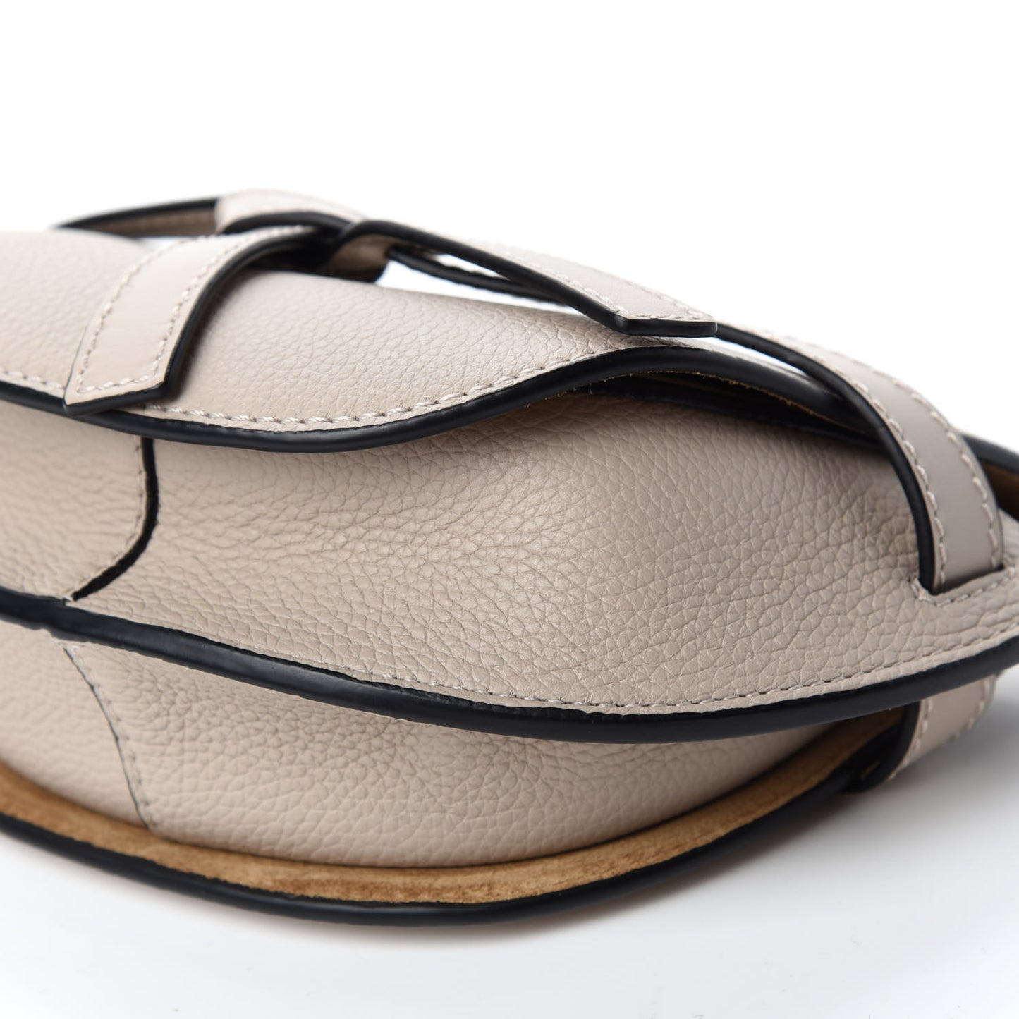 Grained Calfskin Mini Gate Crossbody Bag Light Oat