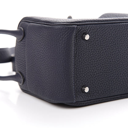 Hermes Taurillon Clemence Mini Lindy 20 Bleu Nuit 8 of 10