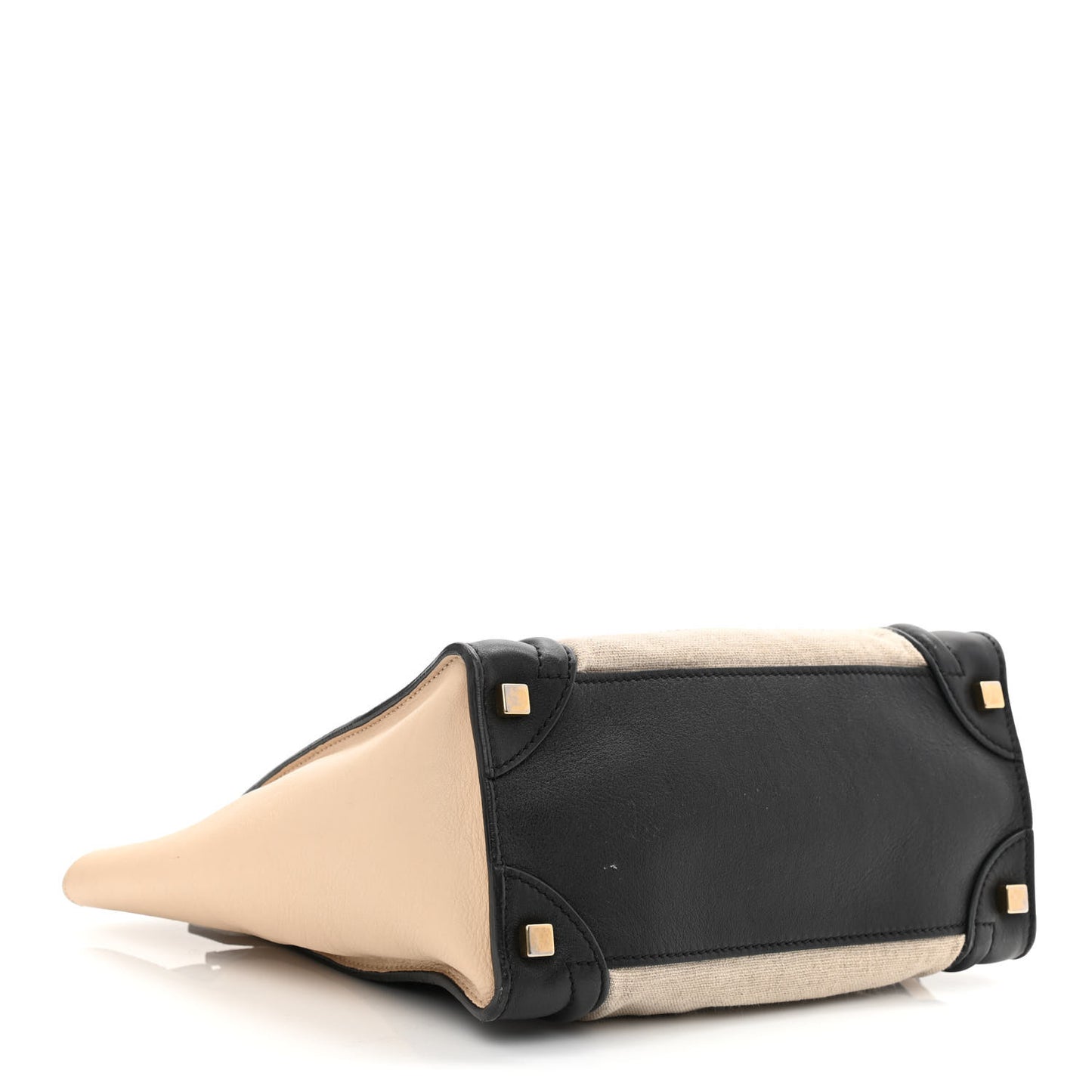 Calfskin Linen Micro Tri-Color Luggage Beige