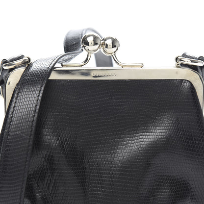 Burberry Calfskin Lizard Embossed Frame Crossbody Bag Black 12 of 12