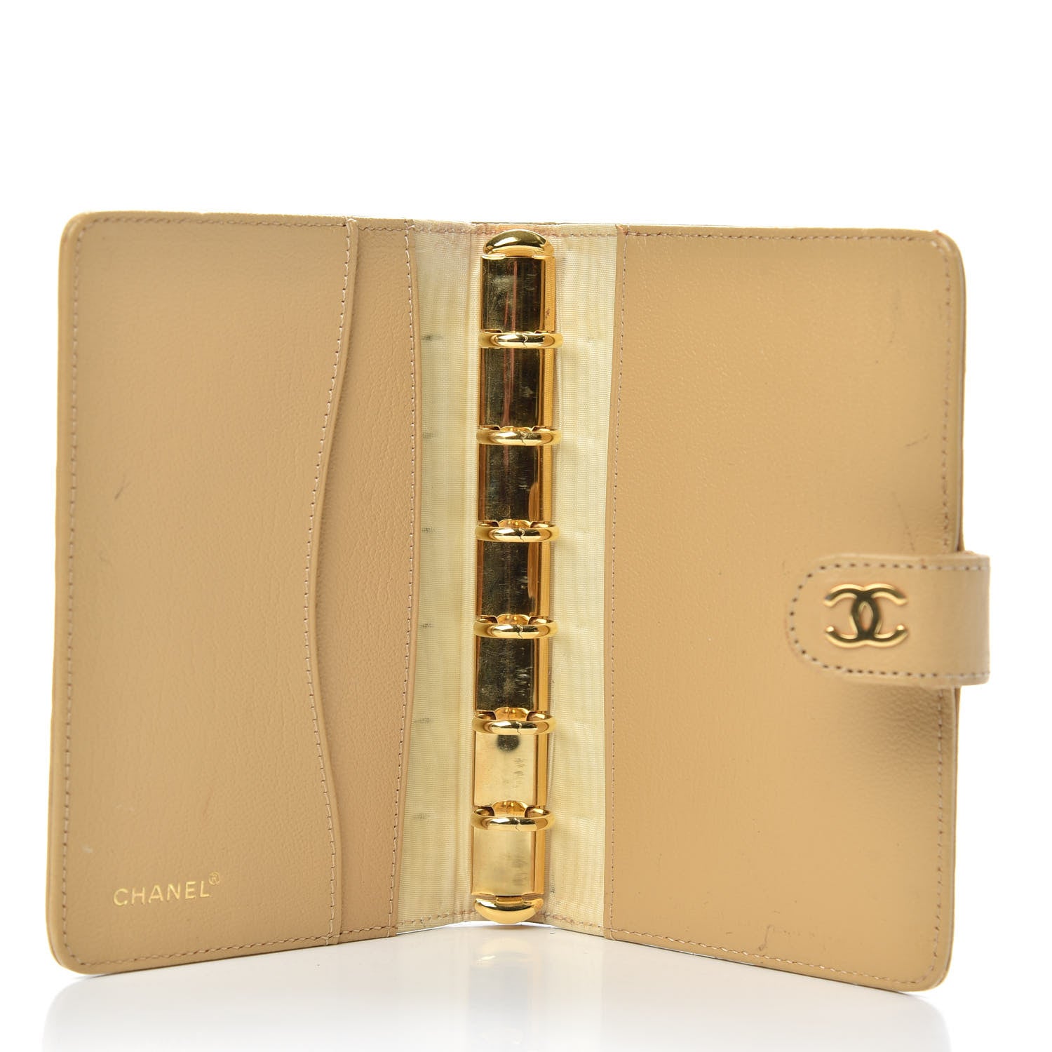 Chanel Goatskin Small Ring Agenda Planner Beige 5 of 10