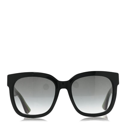 Gucci Acetate Square Frame Web Glitter Sunglasses GG0034S Black Green 3 of 7
