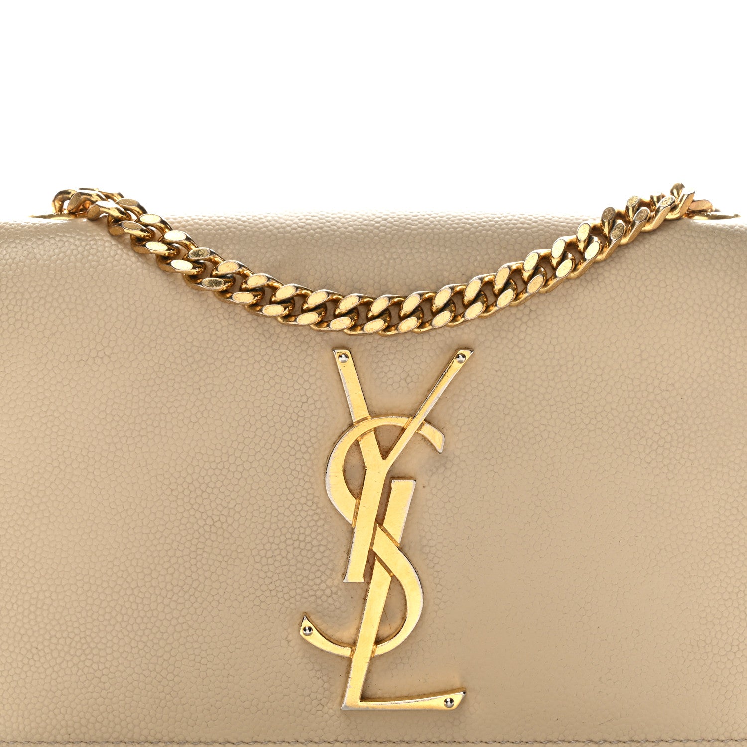 Saint Laurent Grain De Poudre Small Monogram Kate Satchel Nude Powder 8 of 14